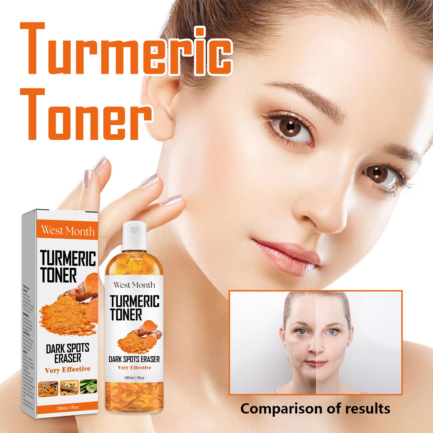 West&Month Turmeric Toner, Deep Hydrating Firming And Moisturizing Facial Skin Toner