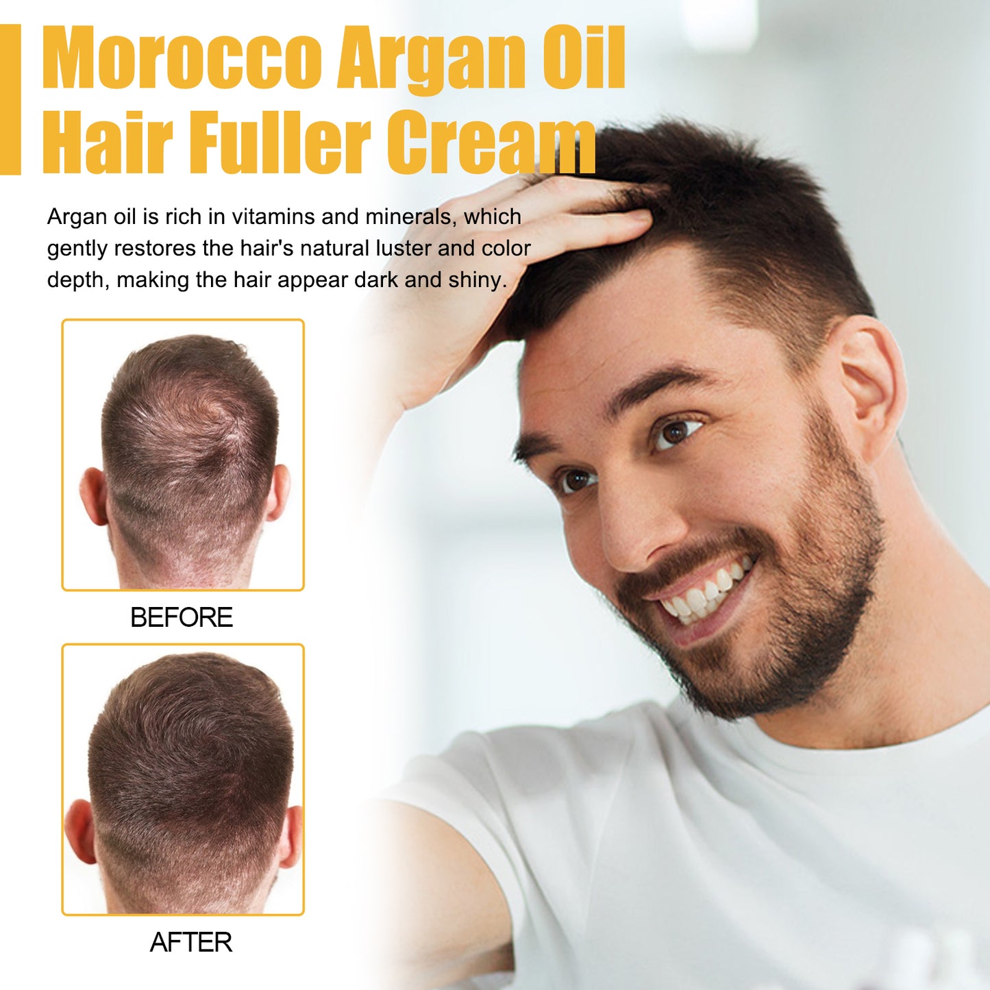 OUHOE Argan Oil Hydrating Hair Cream, Scalp Massage Moisturizing Root Soft Thick Hair Cream