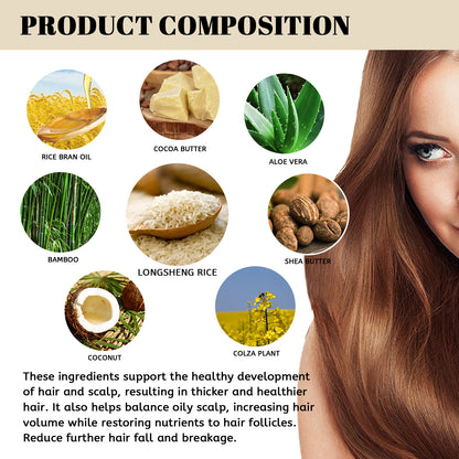 EELHOE Longsheng Rice Shampoo Soap, Soothing Scalp Cleaning And Smoothing Hair, Longsheng Rice Handmade Soap