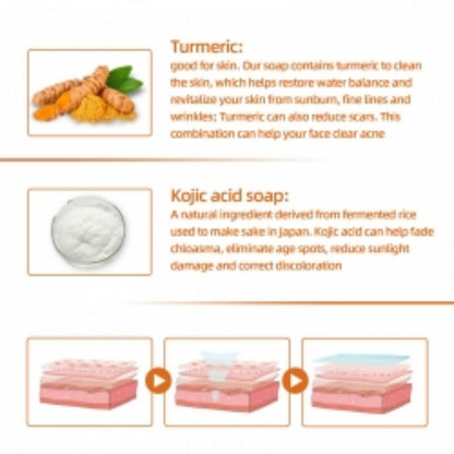 West&Month Turmeric Face Soap, Face Repair Gentle Cleansing, Fade Spots And Smooth Fine Lines Cleaner Soap