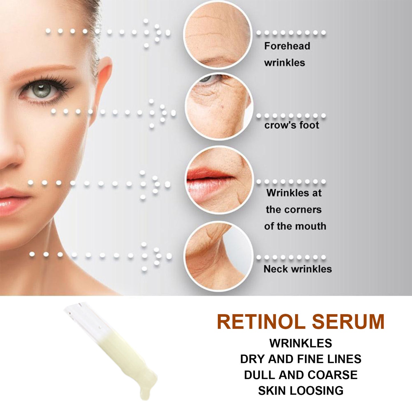 EELHOE Retinol Face Serum, Lightening Fine Lines, Hydrating, Firming, Anti Aging A Pple Skin Repair E Ssence