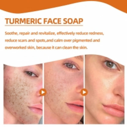 West&Month Turmeric Face Soap, Face Repair Gentle Cleansing, Fade Spots And Smooth Fine Lines Cleaner Soap