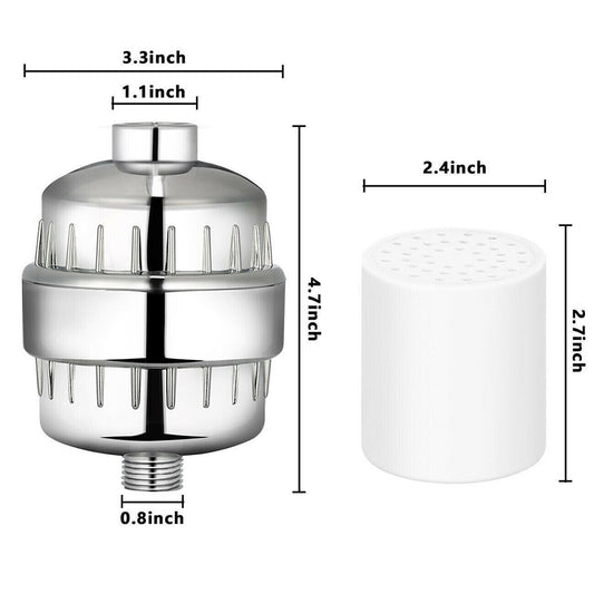 20 Stage Shower Head Filter Bath Hard Water Softener Chlorine Purifier 3 Filters