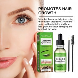 West&Month Castor Oil Eyelash Serum, Natural Slender Long Moist Curl Gentle Black Dense Beautiful