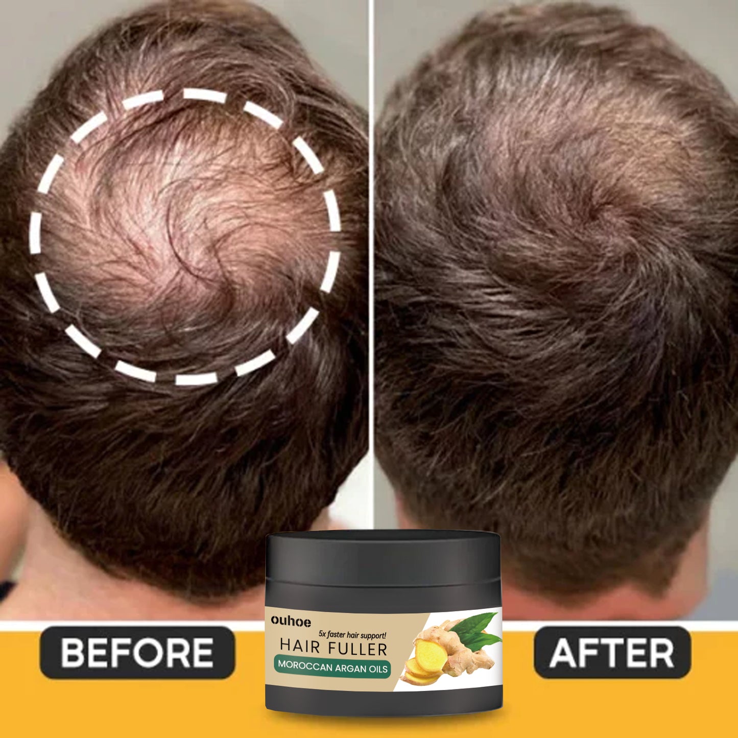 OUHOE Argan Oil Hydrating Hair Cream, Scalp Massage Moisturizing Root Soft Thick Hair Cream