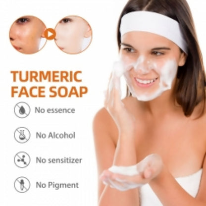 West&Month Turmeric Face Soap, Face Repair Gentle Cleansing, Fade Spots And Smooth Fine Lines Cleaner Soap