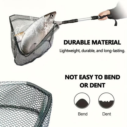 A multifunctional telescopic fishing net, the handle can be extended from 110 cm to 210 cm, which is very suitable for freshwater fishing, suitable for children and adults to use.