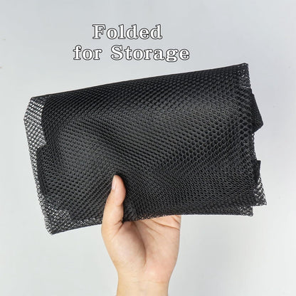Car Ceiling Fishing Rod Holder, Double Layer Mesh Storage Net, Fits 5 Rods, Black 32 x 22 In
