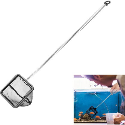 Aquarium Fishing Net Adjustable Telescopic Extendable Handle Mini Foldable for Fish Tank Compatible with Multiple Brands 1 Pack