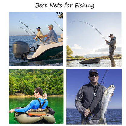 Fly Fishing Landing Net Trout Fishing Net, Soft Rubber Catch and Release Fish Net with Wooden Handle Frame, Gifts for Him
