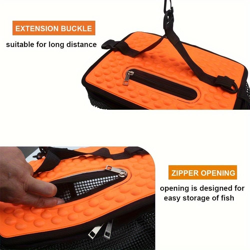 Floating Fish Keeper Net Bag Portable Quick Dry Mesh Storage for Sea and Rock Fishing-Orange L
