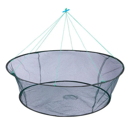 Open Folding Fishing Net Round Fishnet Portable Fish Pocket for Outdoor Angling - 80cm