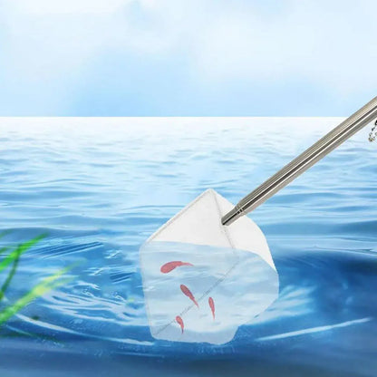 Retractable Fish Net for Fish Tank Pocket Fishing Net with Handle Aquarium Tools - Round-L
