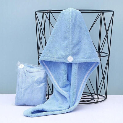 Fast Dry Hair Cap Wrap Towel Quick Drying Turban Bath Head Magic Wrap Hat Spa Au - Green