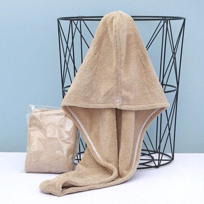 Fast Dry Hair Cap Wrap Towel Quick Drying Turban Bath Head Magic Wrap Hat Spa Au - Green