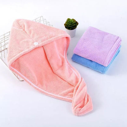 Fast Dry Hair Cap Wrap Towel Quick Drying Turban Bath Head Magic Wrap Hat Spa Au - Green