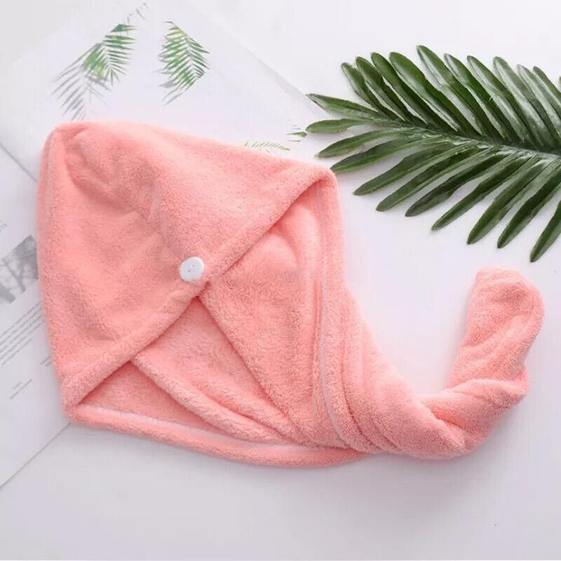 Fast Dry Hair Cap Wrap Towel Quick Drying Turban Bath Head Magic Wrap Hat Spa Au - Purple