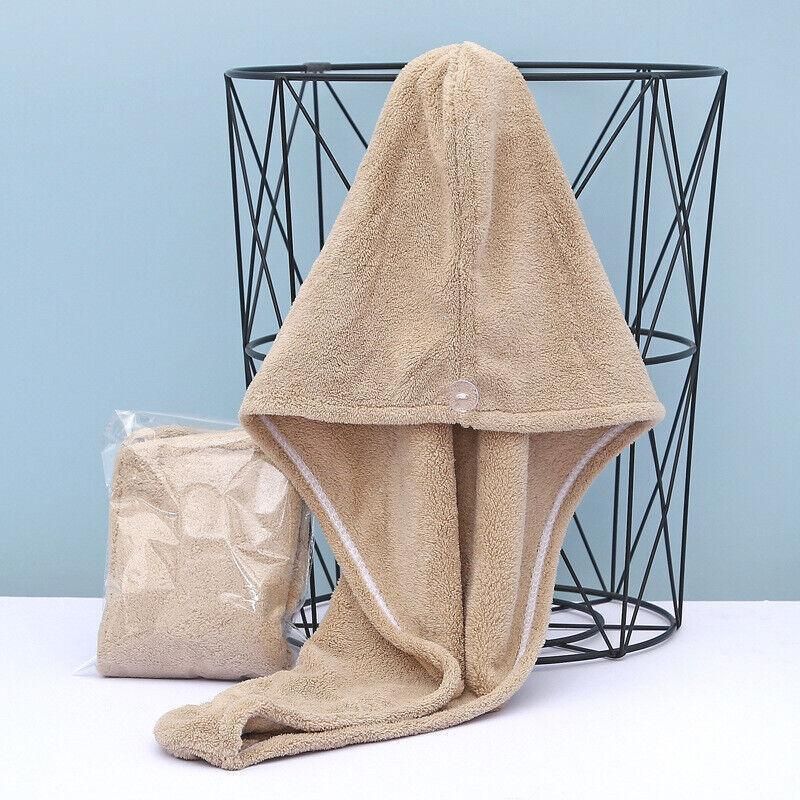 Fast Dry Hair Cap Wrap Towel Quick Drying Turban Bath Head Magic Wrap Hat Spa Au - Purple