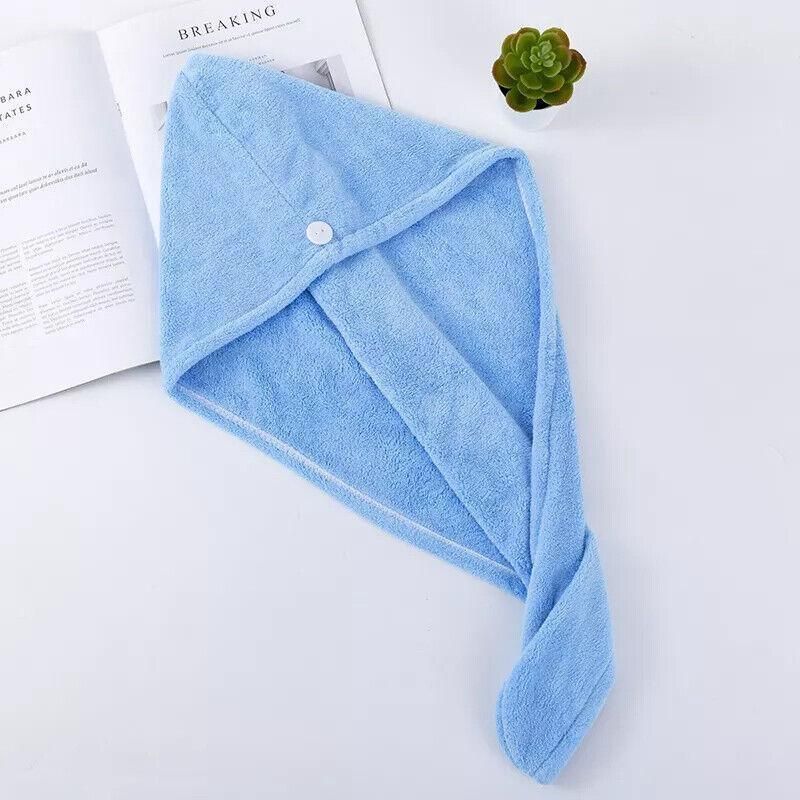 Fast Dry Hair Cap Wrap Towel Quick Drying Turban Bath Head Magic Wrap Hat Spa Au - Purple