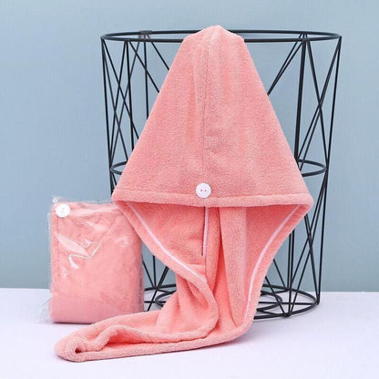 Fast Dry Hair Cap Wrap Towel Quick Drying Turban Bath Head Magic Wrap Hat Spa Au - Purple