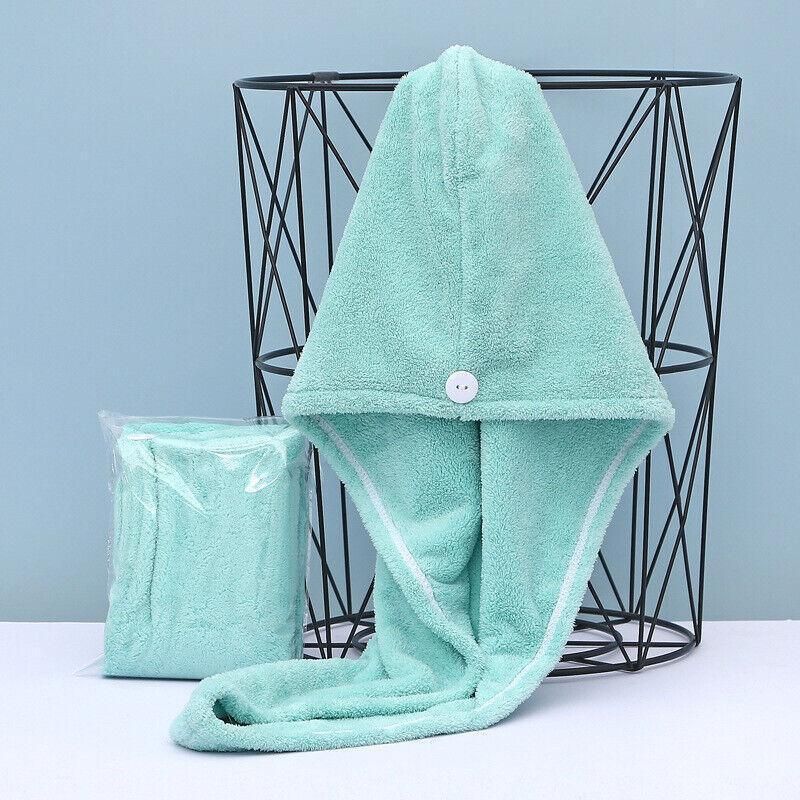 Fast Dry Hair Cap Wrap Towel Quick Drying Turban Bath Head Magic Wrap Hat Spa Au - Purple