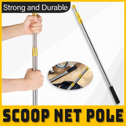 Stainless Steel Telescopic Mesh Rod Extendable Fishing Landing Net Handle Pole