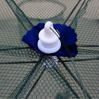 Large Fishing Net Fish Crab Yabbie Trap Minnow Crawfish Shrimp Cage Net Foldable - 10 Side 10 Holes