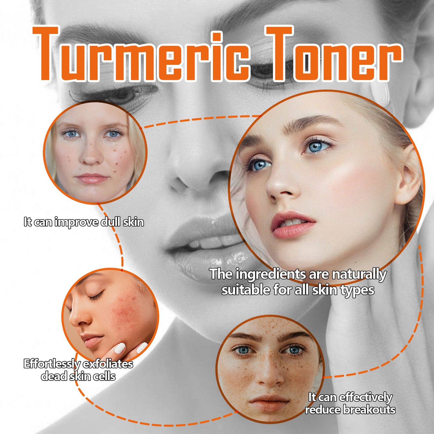 West&Month Turmeric Toner, Deep Hydrating Firming And Moisturizing Facial Skin Toner