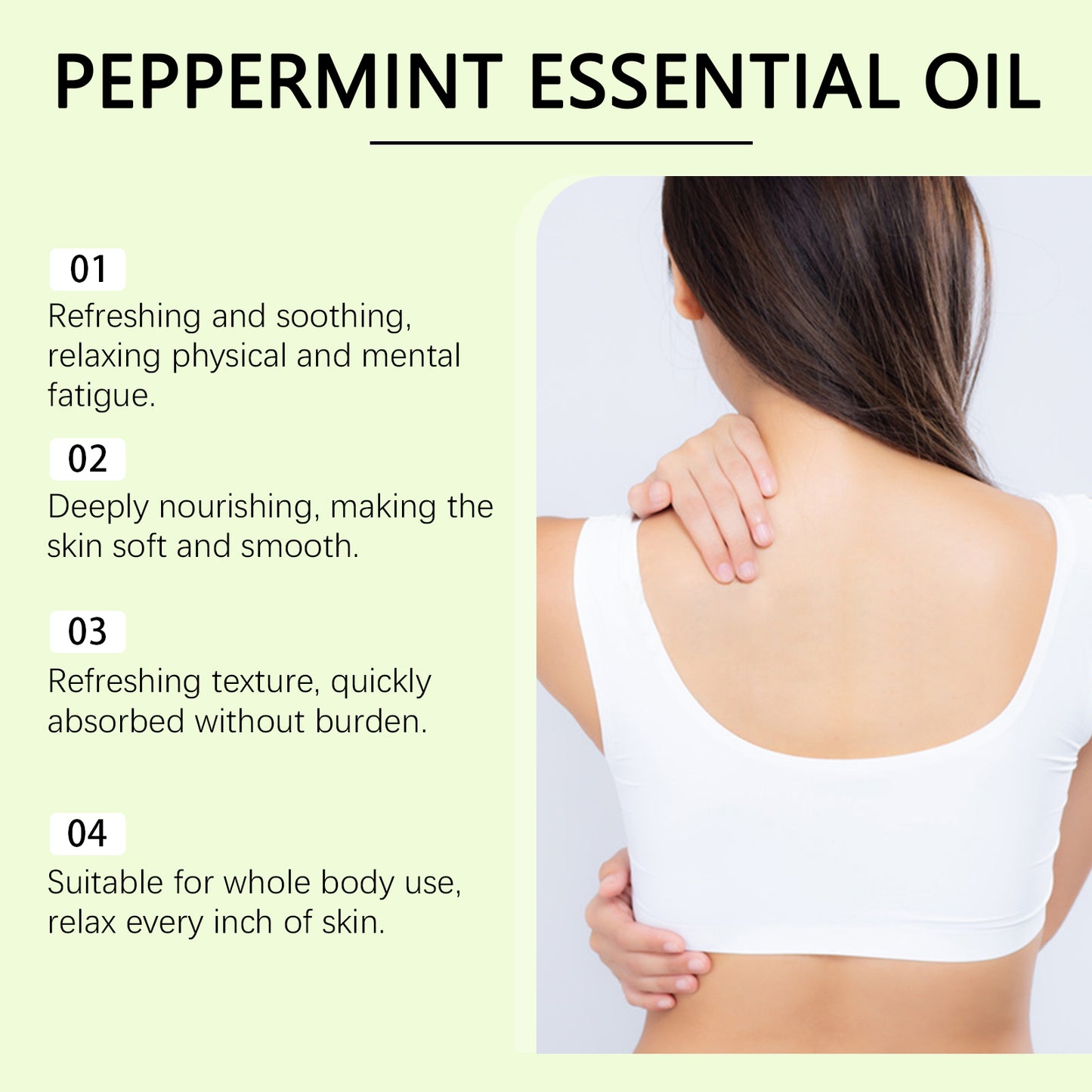 Wiyun Multi-Functional Massage Essential Oil, Moisturizes And Moisturizes The Skin With Delicate Moisturizing And Brightening Mint Cooling Body Oil