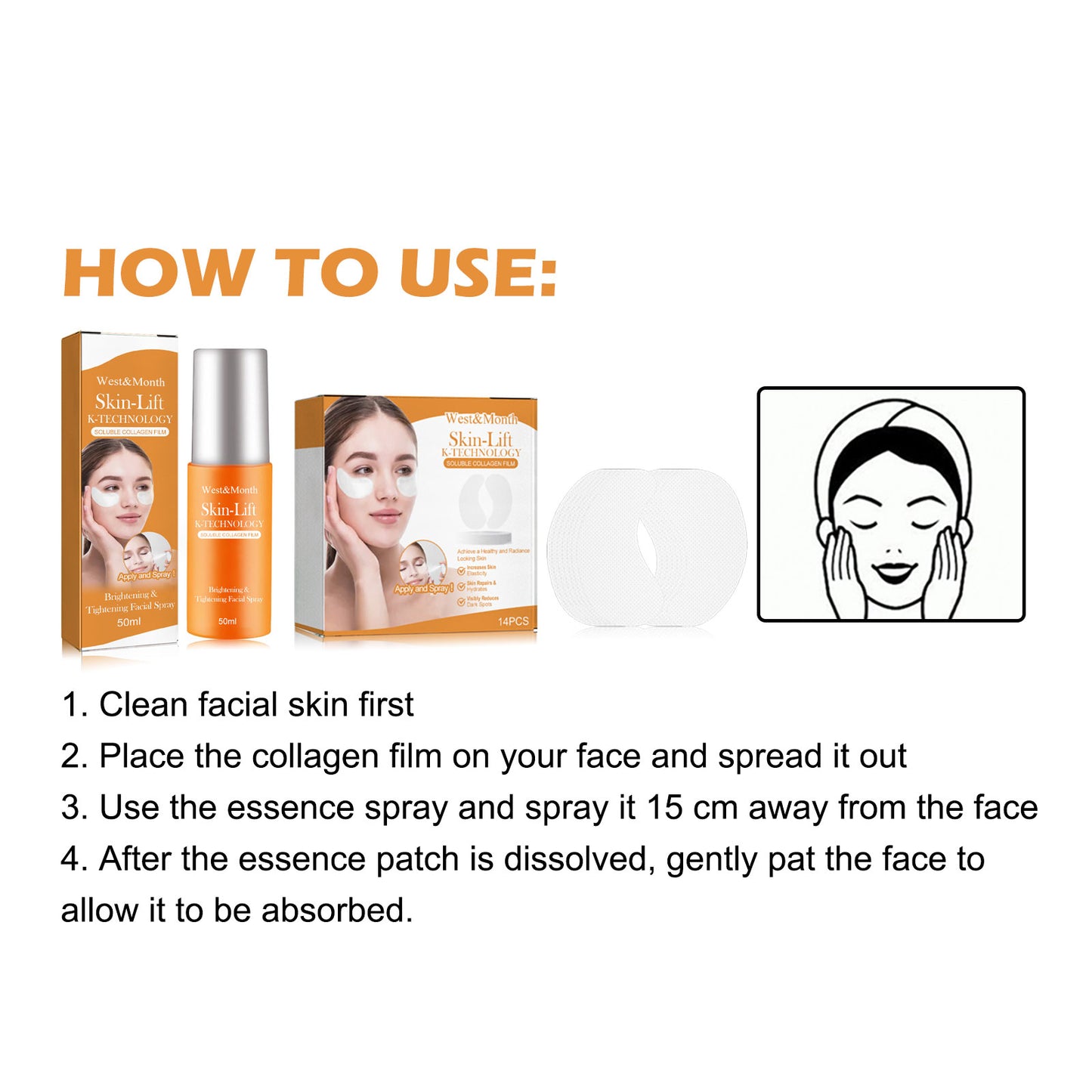 West&Month Collagen Eye Mask Spray, Anti-Aging Recombination Anti-Wrinkle Hydrating Anti-Aging Spray