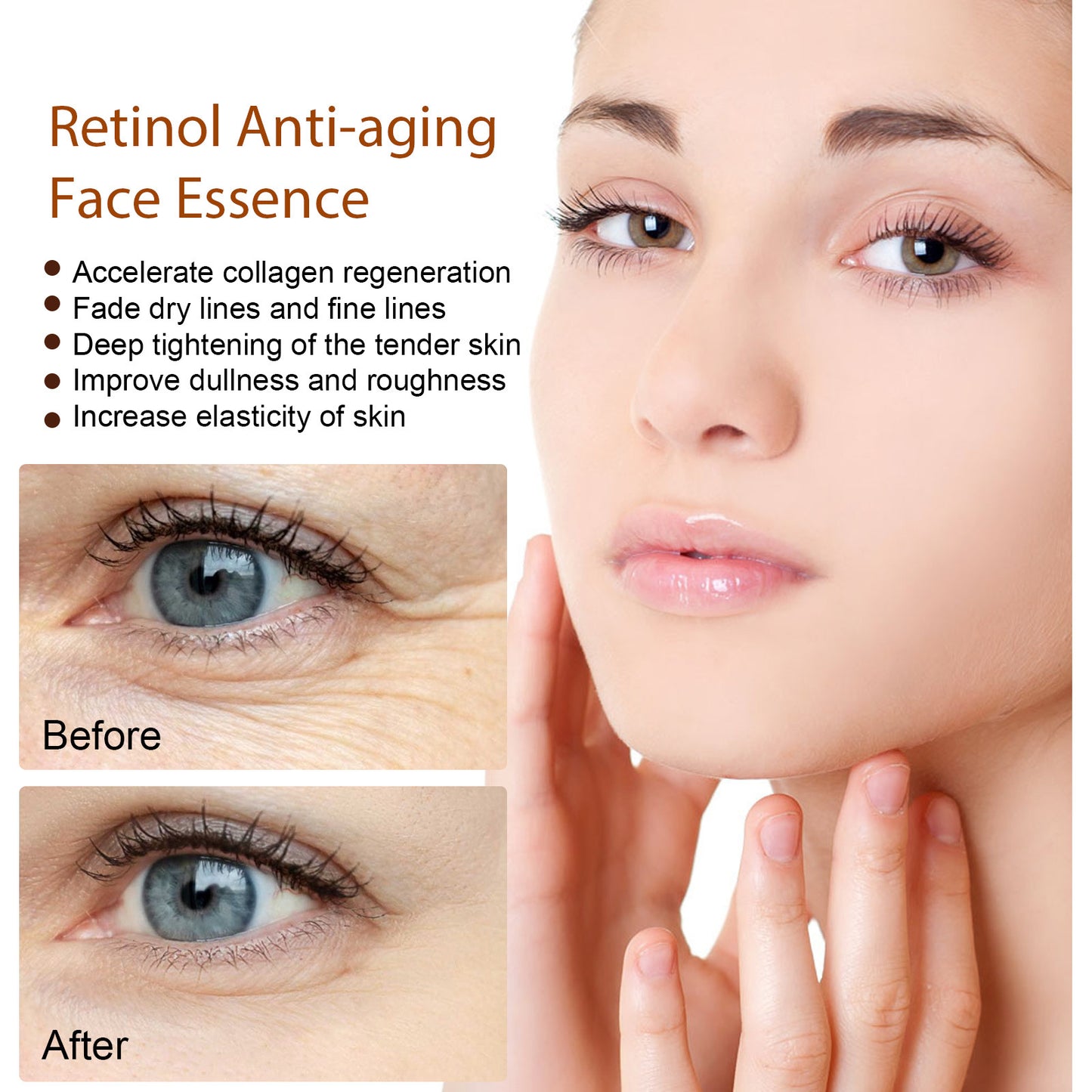 EELHOE Retinol Face Serum, Lightening Fine Lines, Hydrating, Firming, Anti Aging A Pple Skin Repair E Ssence
